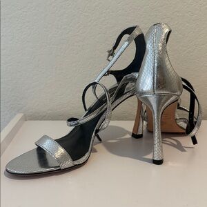 ANTONIO MELANI Metallic Silver Heels